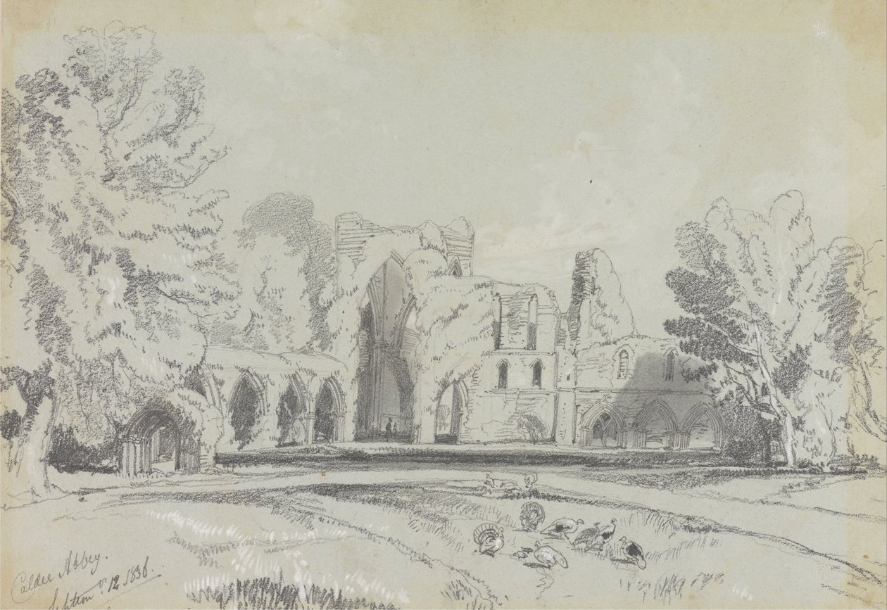 Calder Abbey, 12. syyskuuta 1836 tekijältä Edward Lear