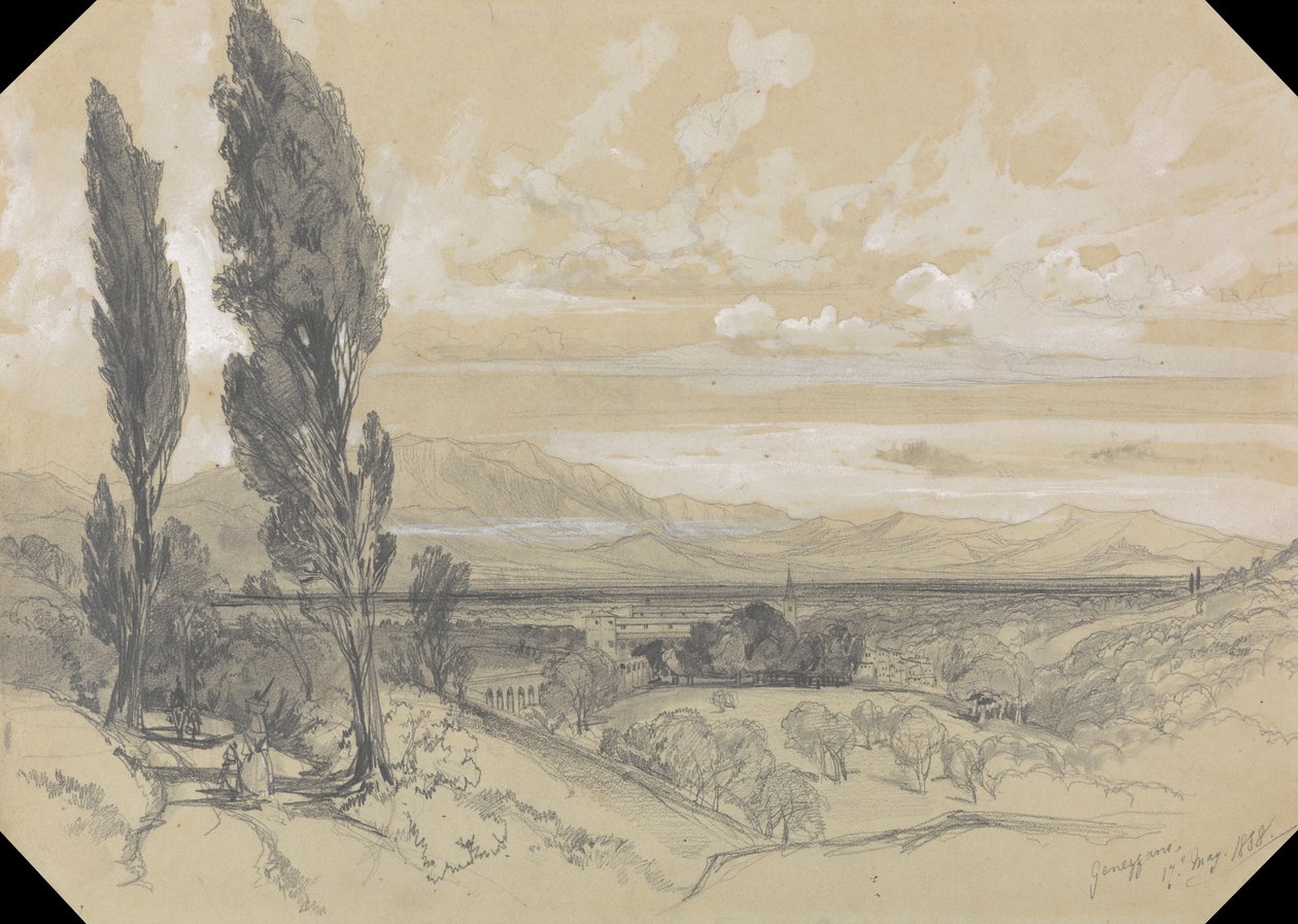 Genazzano, 17. toukokuuta 1838 tekijältä Edward Lear