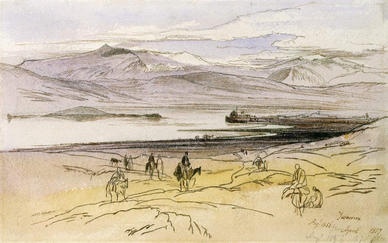Ioannina, n. 1856 (Crayon ja wc paperilla) tekijältä Edward Lear