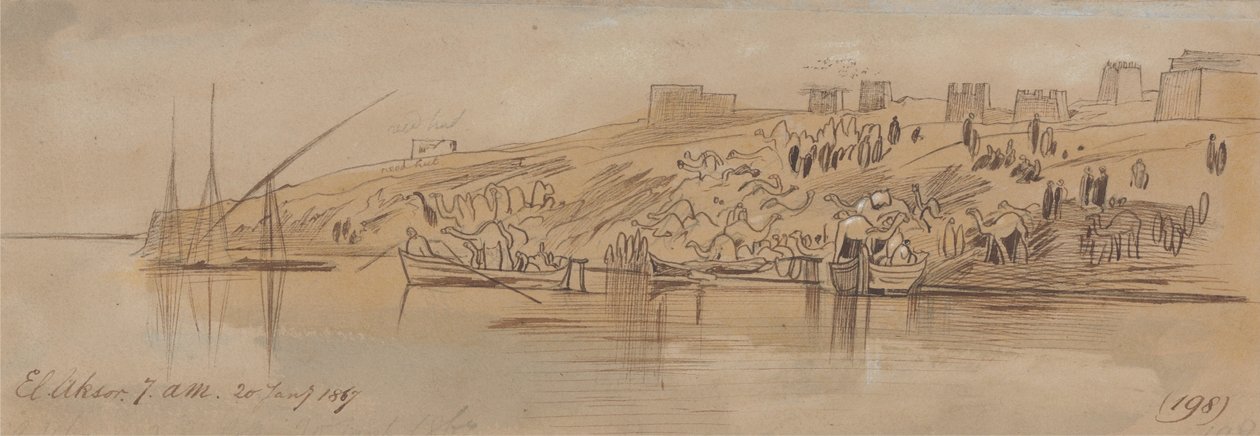 Luxor, 7.00, 20. tammikuuta 1867 (198) tekijältä Edward Lear