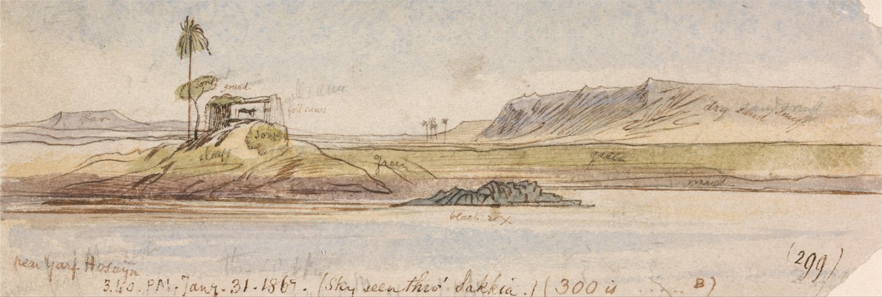 Lähellä Garf Hossaynia, klo 15-40, 31. tammikuuta 1867 (299) tekijältä Edward Lear