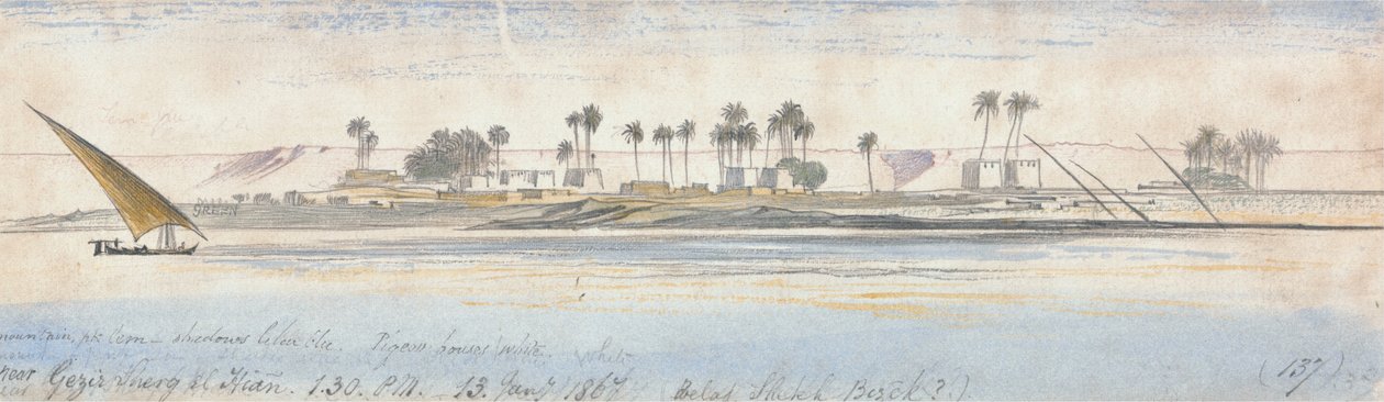 Lähellä Gezir Sherg el Hiania tekijältä Edward Lear