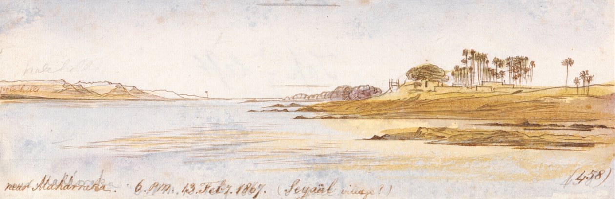 Lähellä Maharrakaa, klo 18.00, 13. helmikuuta 1867 (458) tekijältä Edward Lear