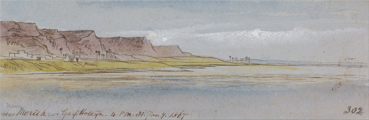 Lähellä Mereehia tai Garf Hossaynia, klo 16.00, 31. tammikuuta 1867 (302) tekijältä Edward Lear