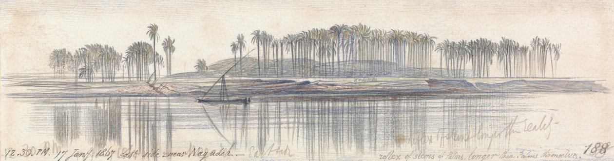 Lähellä Negadehia, klo 12-30, 17. tammikuuta 1867 (188) tekijältä Edward Lear