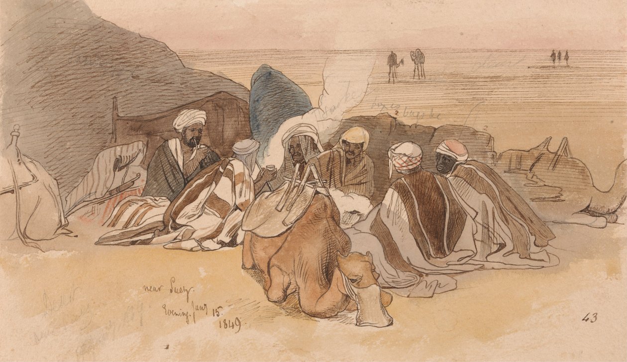 Lähellä Suezia, ilta, 15. tammikuuta 1849 (43) tekijältä Edward Lear