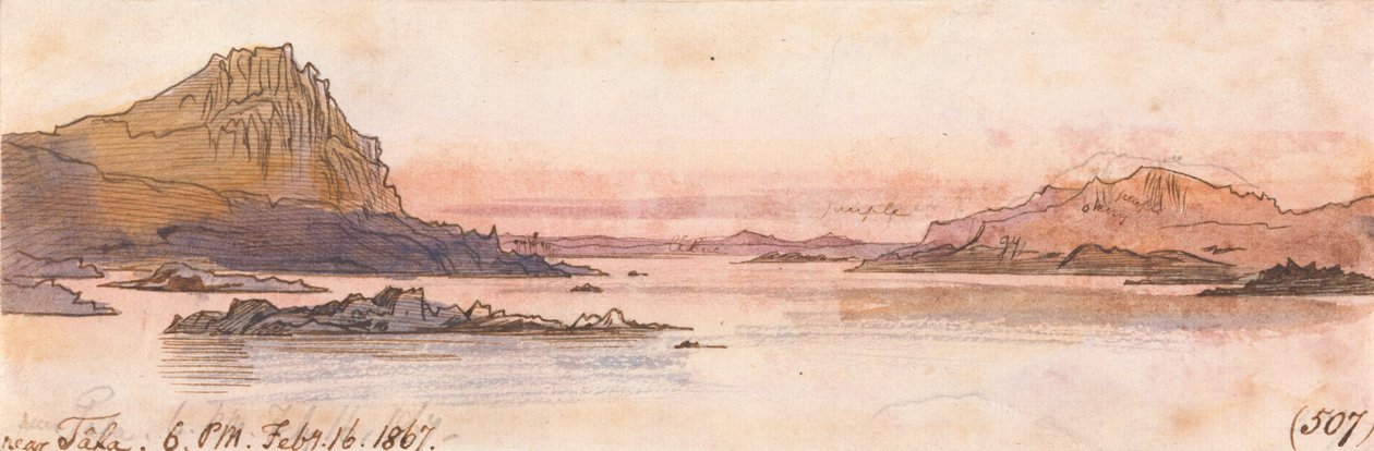 Lähellä Tafaa, klo 18.00, 16. helmikuuta 1867 (507) tekijältä Edward Lear