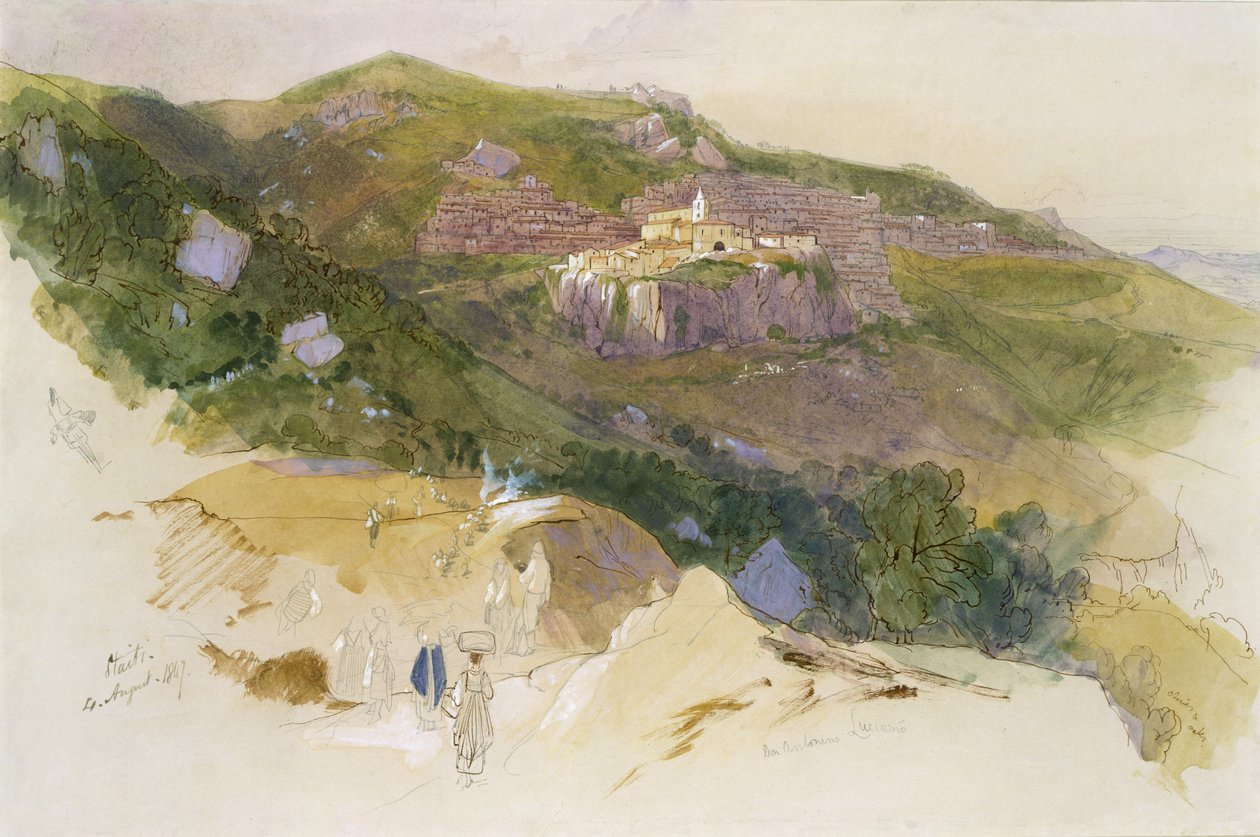 Staiti, Sisilia, 1847 tekijältä Edward Lear