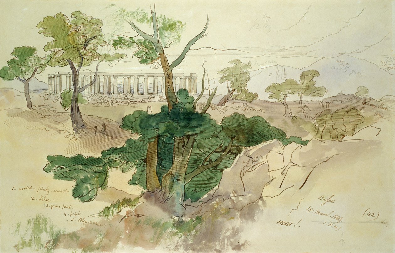 Bassaen temppeli, 1849 tekijältä Edward Lear