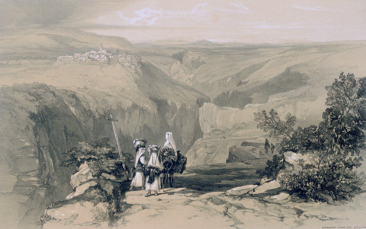 Näkymät Roomassa ja sen ympäristössä: näkymä Collepardoon tekijältä Edward Lear