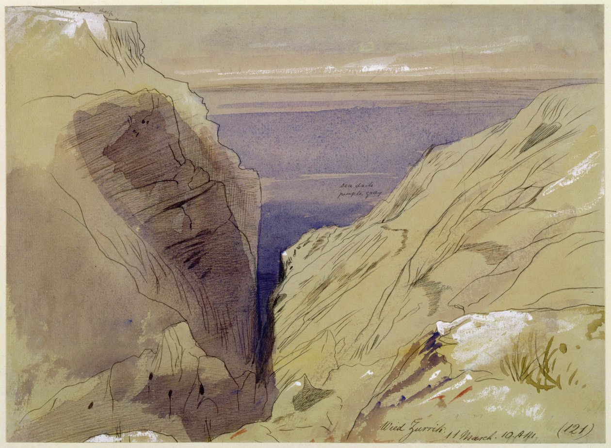 Wied Zurrik, Malta, klo 10.00, 11. maaliskuuta (wc, kynä, ruskea muste, grafiitti, paperi) tekijältä Edward Lear