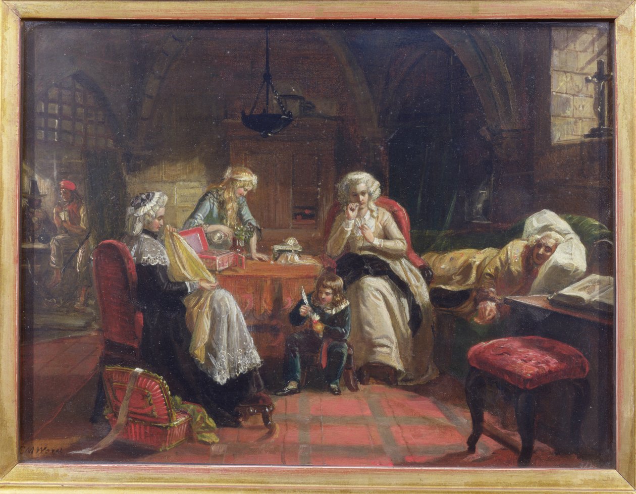 Ranskan kuninkaallinen perhe temppelissä tekijältä Edward Matthew Ward