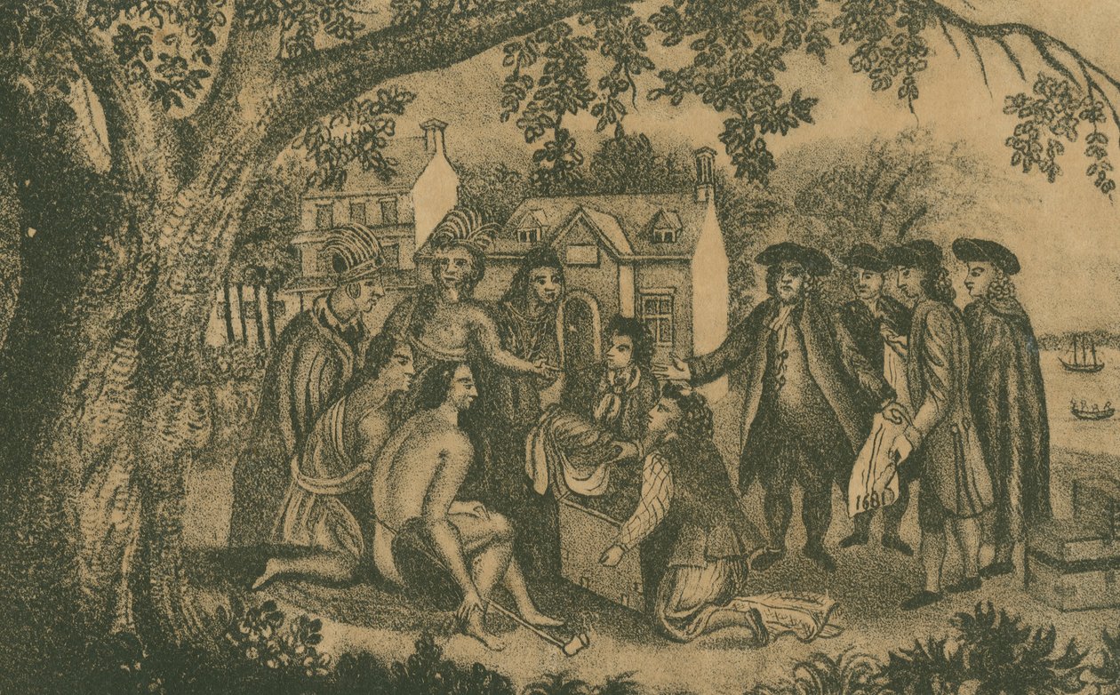 Sopimuspuu, noin 1833 tekijältä Edward Mumford