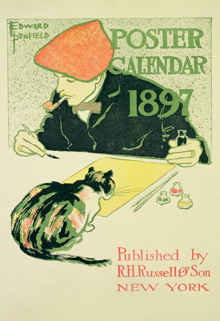 Julistekalenteri, pubi. R.H. Russell ja Son, 1897 tekijältä Edward Penfield