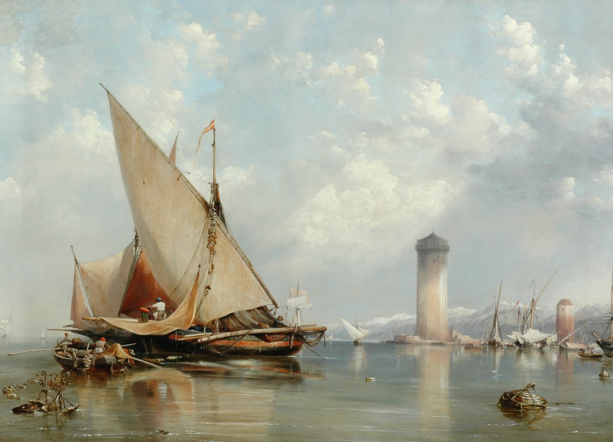 Leghornin rannikolla, 1848 tekijältä Edward William Cooke