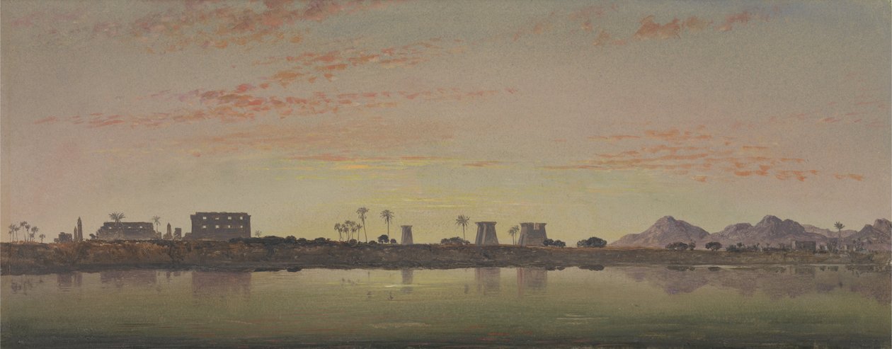 Pylväät Karnakissa, Theban -vuoret kaukana tekijältä Edward William Cooke