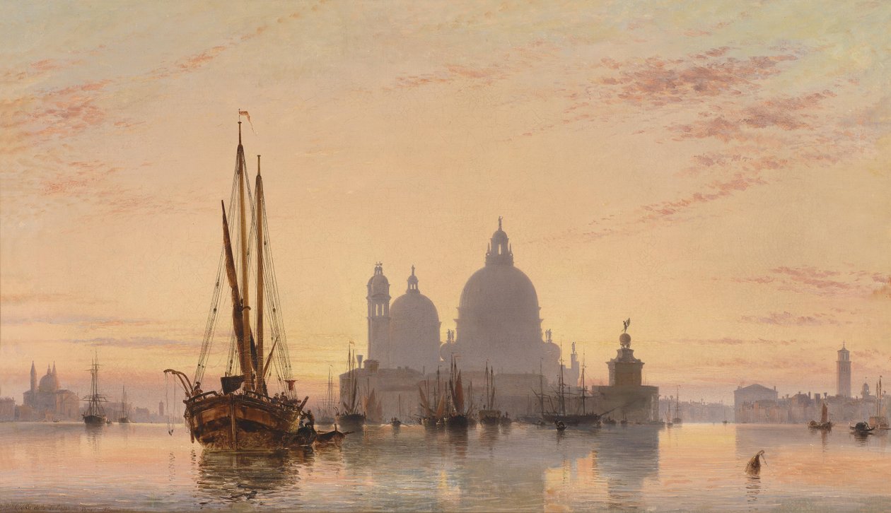 Venezianische Vedute mit der Kirche Santa Maria della Salute tekijältä Edward William Cooke
