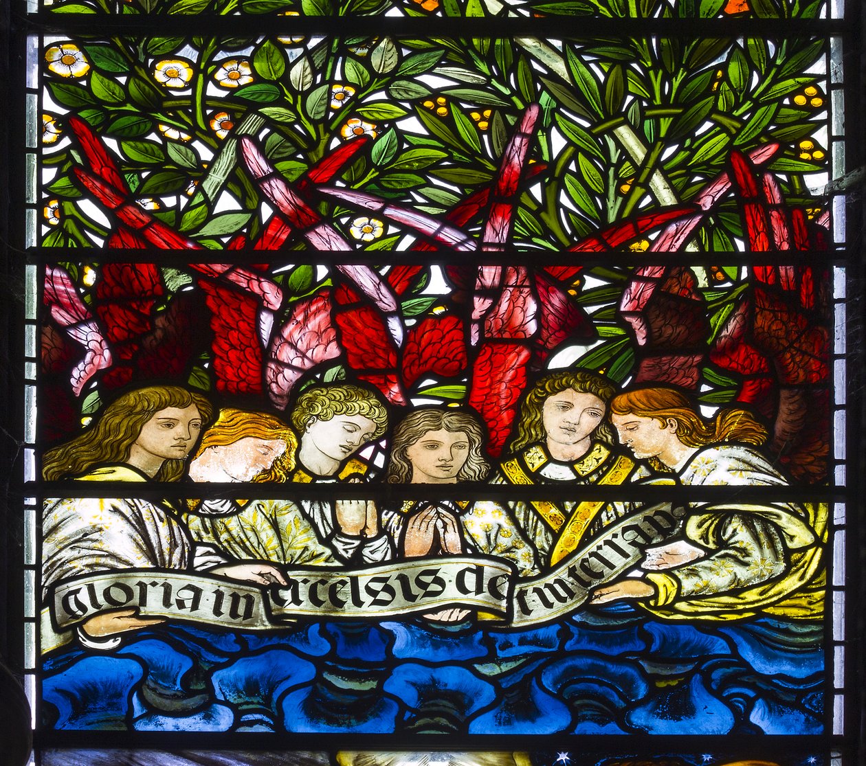 Nunna Monkton, St Mary, Morris Marshall & Faulkner & Co, William Morris, Edward Burne-Jones, Angel Choir, 1873 tekijältä Edward and Morris Burne-Jones