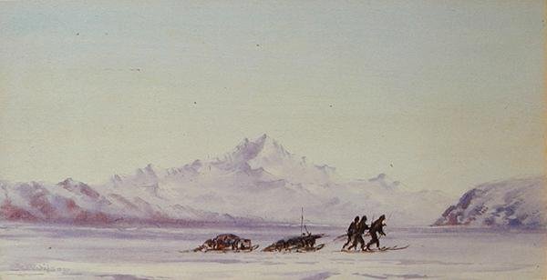 Arctic Scene (akvarelli paperille) tekijältä Edward Adrian Wilson