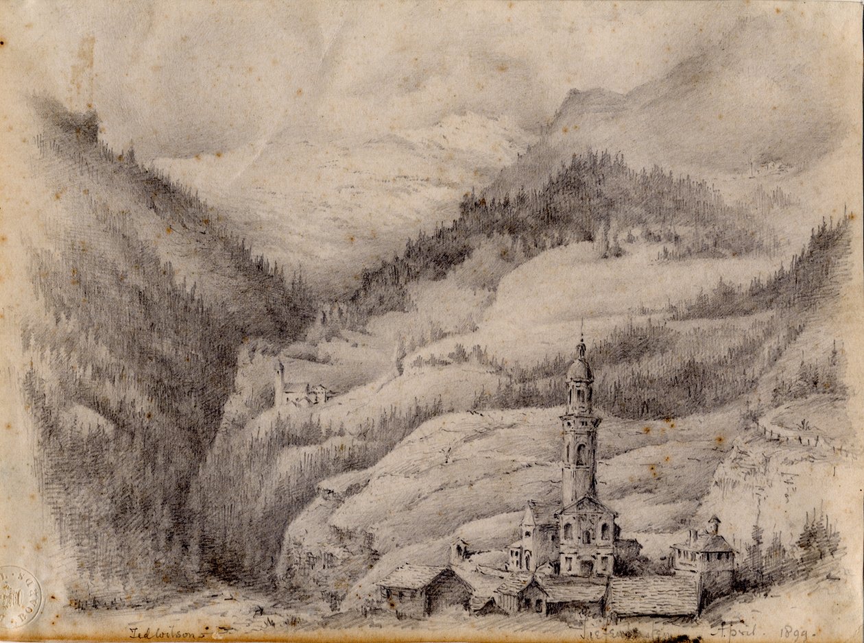 Tiefencastel, Sveitsi, 1899 tekijältä Edward Adrian Wilson