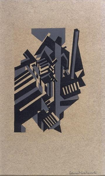 Bradford: View of a Town, n. 1914 (puupiirros) (katso myös 155399) tekijältä Edward Alexander Wadsworth