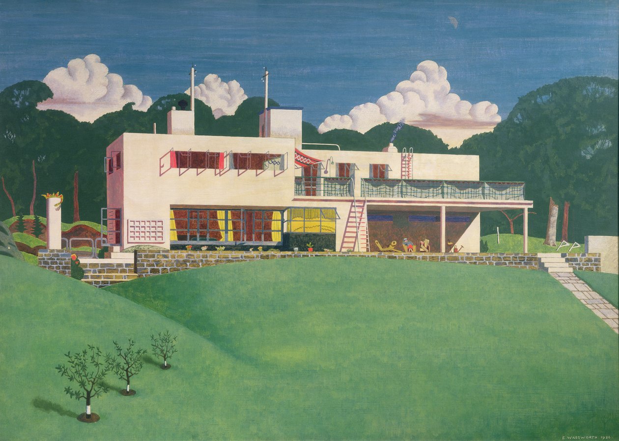 Pen Pits, Sir Arthurin ja Lady Blissin maalaisasunto tekijältä Edward Alexander Wadsworth