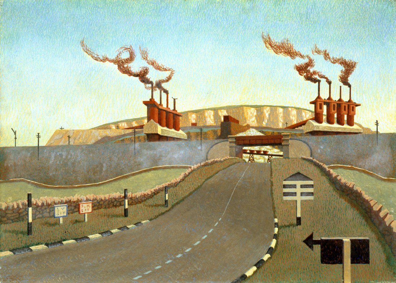 Maailman huipulla (tempera kankaalle ja puulle) tekijältä Edward Alexander Wadsworth