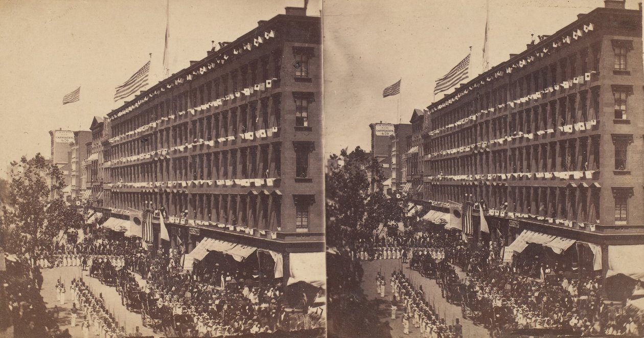 Suurlähetystö lähtee Metropolitanista kaupungintalolle, 1860. tekijältä Edward Anthony