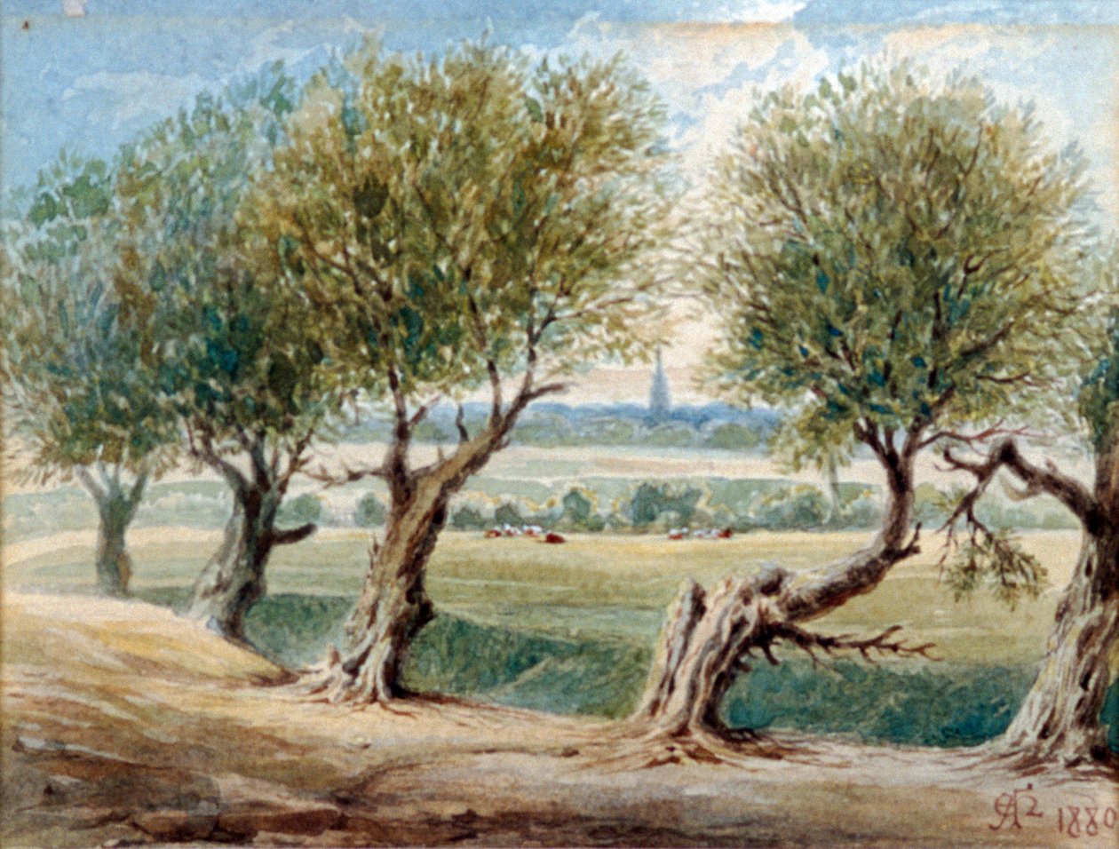Last Vestige of the River Fleet, ...Fleet Roadin itäpuolella, Hampstead, 1880 tekijältä Edward Arthur Heffer