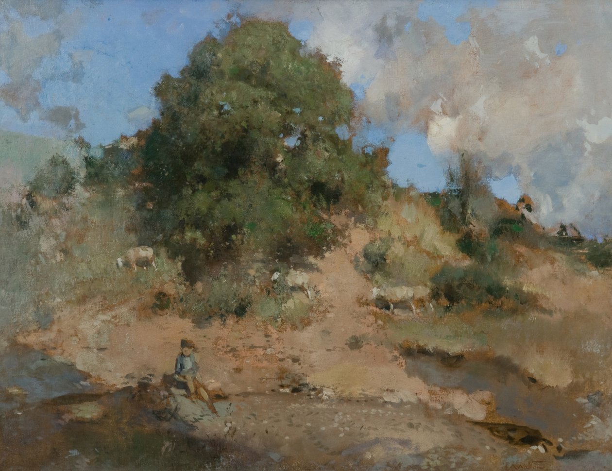 Hawthorn Bank, n. 1910 (öljy kankaalle) tekijältä Edward Arthur Walton