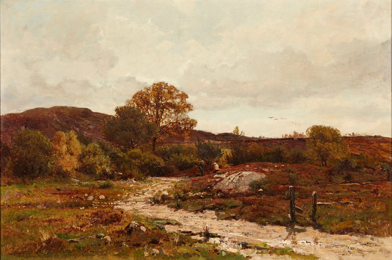 Moorland Landscape (öljy kankaalle) tekijältä Edward Arthur Walton