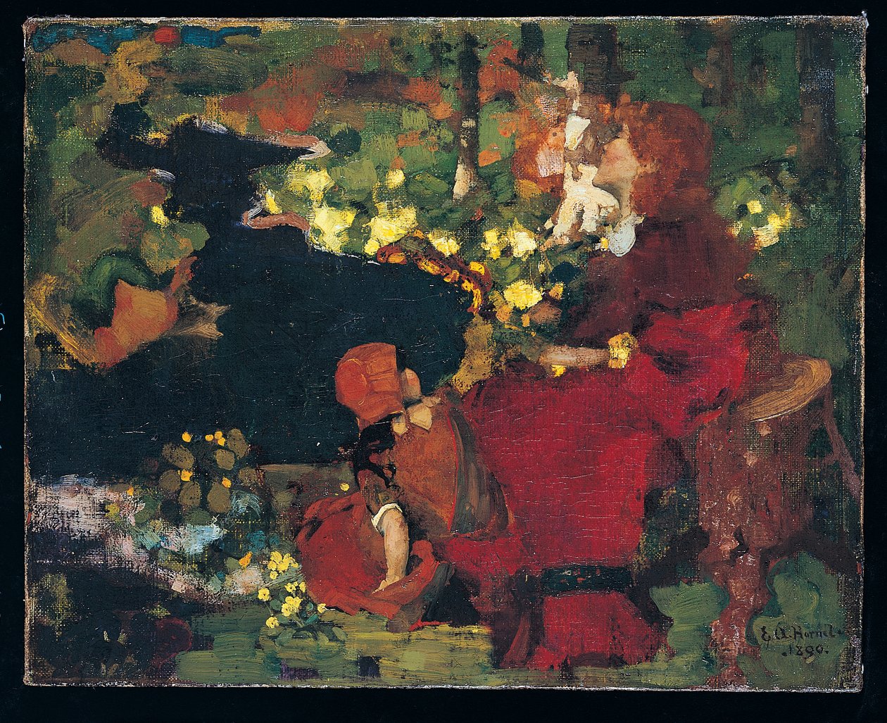 Uima-allas metsässä tekijältä Edward Atkinson Hornel