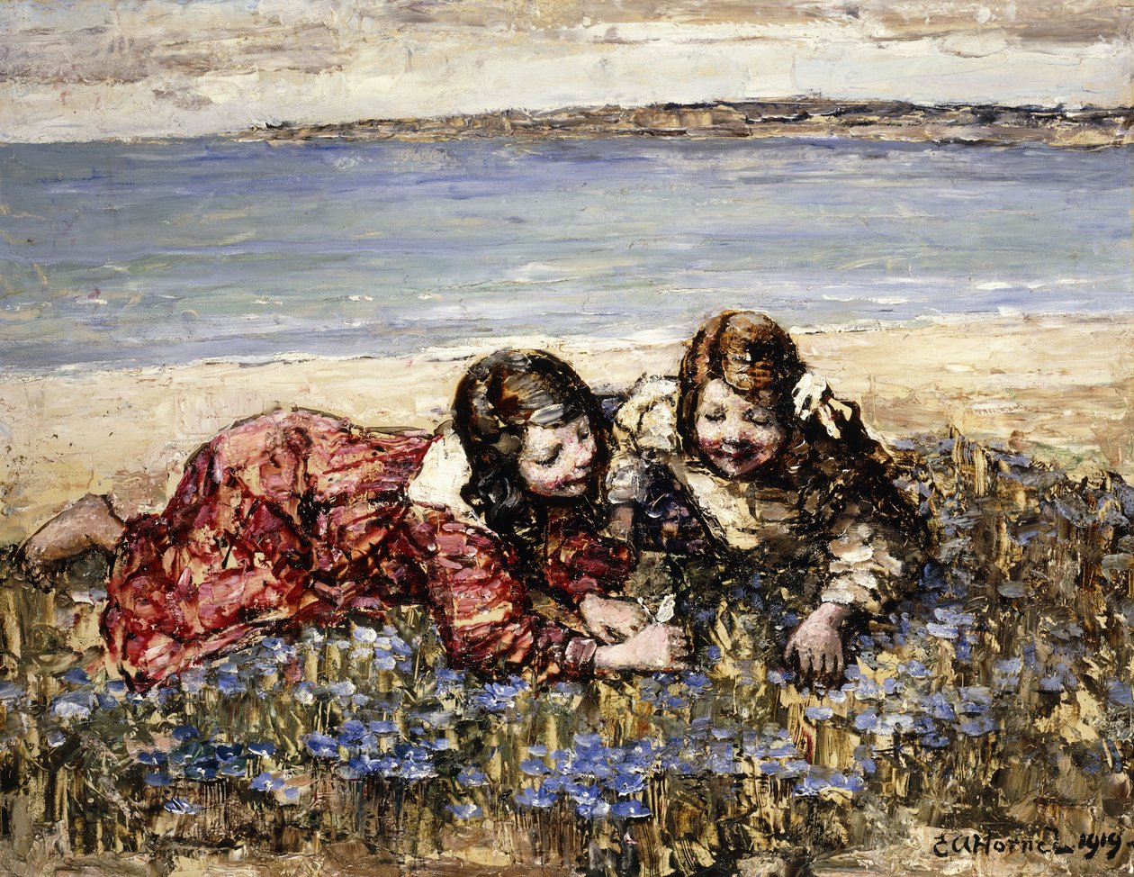 Kukkien kerääminen merenrannalla tekijältä Edward Atkinson Hornel
