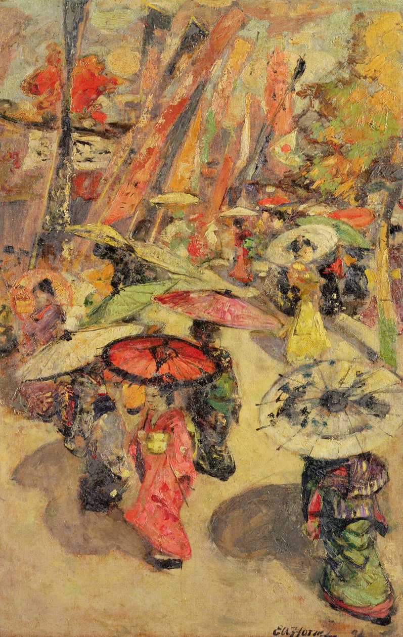 Street Scene, Tokio tekijältä Edward Atkinson Hornel