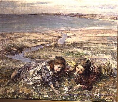 Kaksi tyttöä rannalla tekijältä Edward Atkinson Hornel