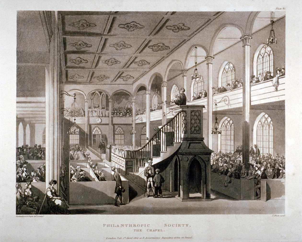Philanthropic Society Institution Chapel, London Road, Southwark, Londres, 1809 finlandès tekijältä Edward Blackburn