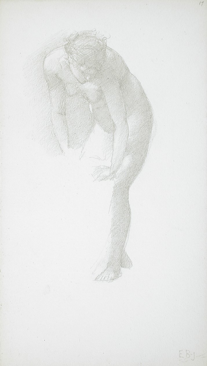 Taivutettu naisalastonkuva tekijältä Edward Burne-Jones