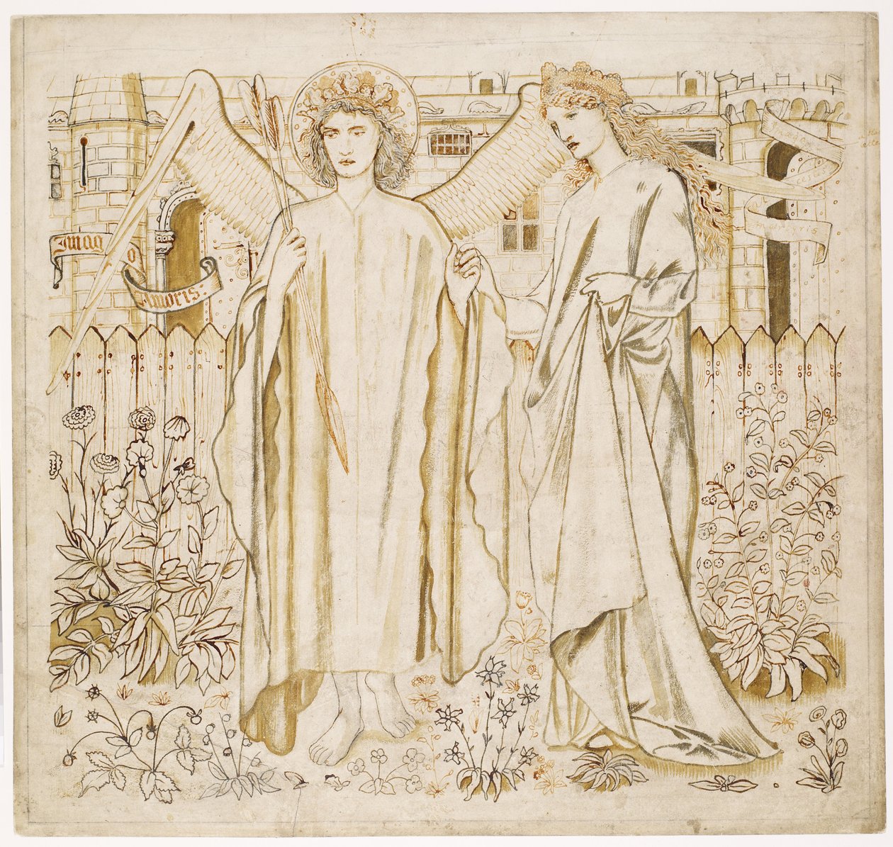 Chaucerin "Legend of Good Women" - Amor ja Alcestis tekijältä Edward Burne-Jones
