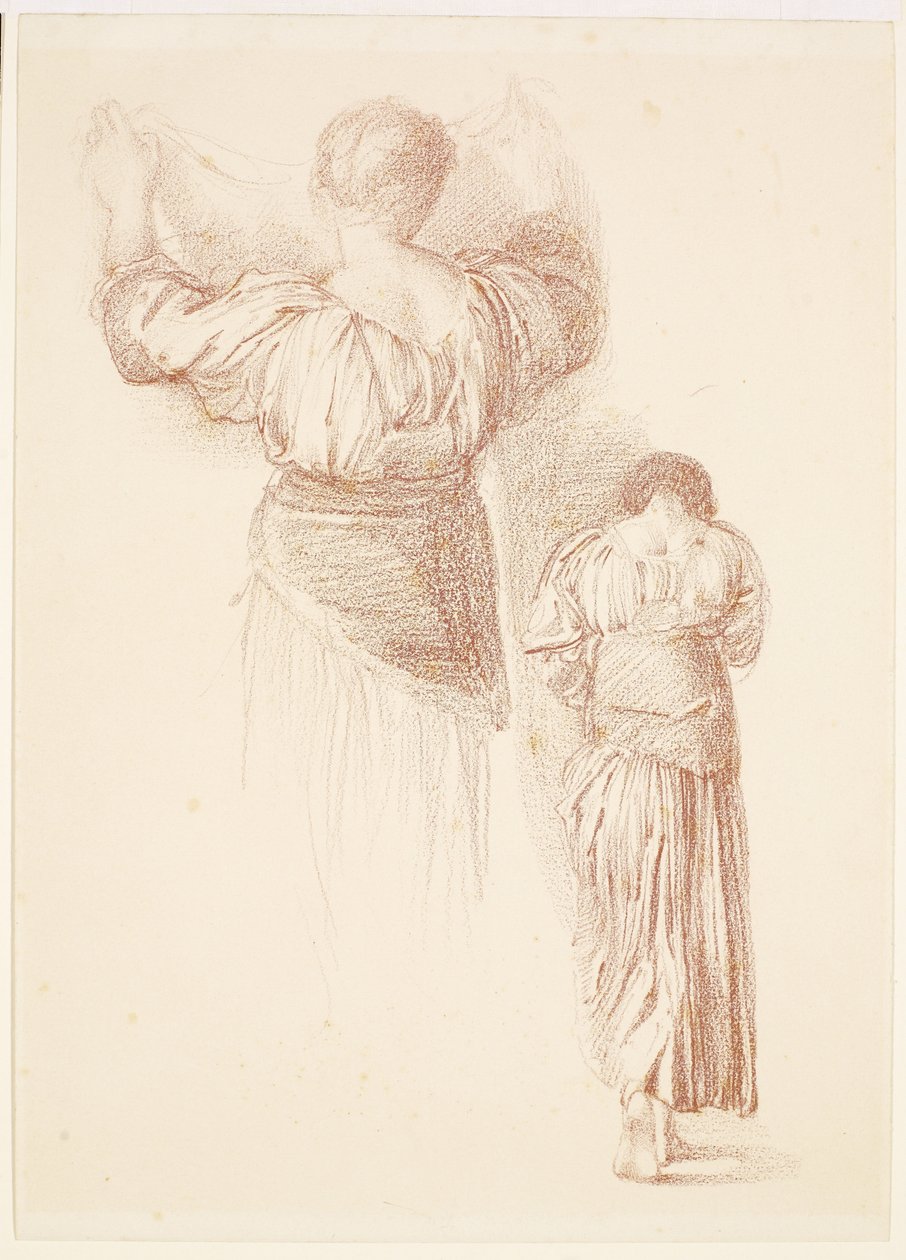 Nainen - Verhotutkimukset, Naisen verhon tutkimukset takaa katsottuna tekijältä Edward Burne-Jones
