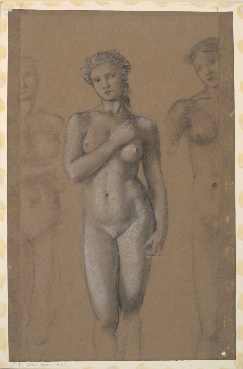 Female Nude - Kolme tutkimusta, mahdollisesti Venukselle tekijältä Edward Burne-Jones