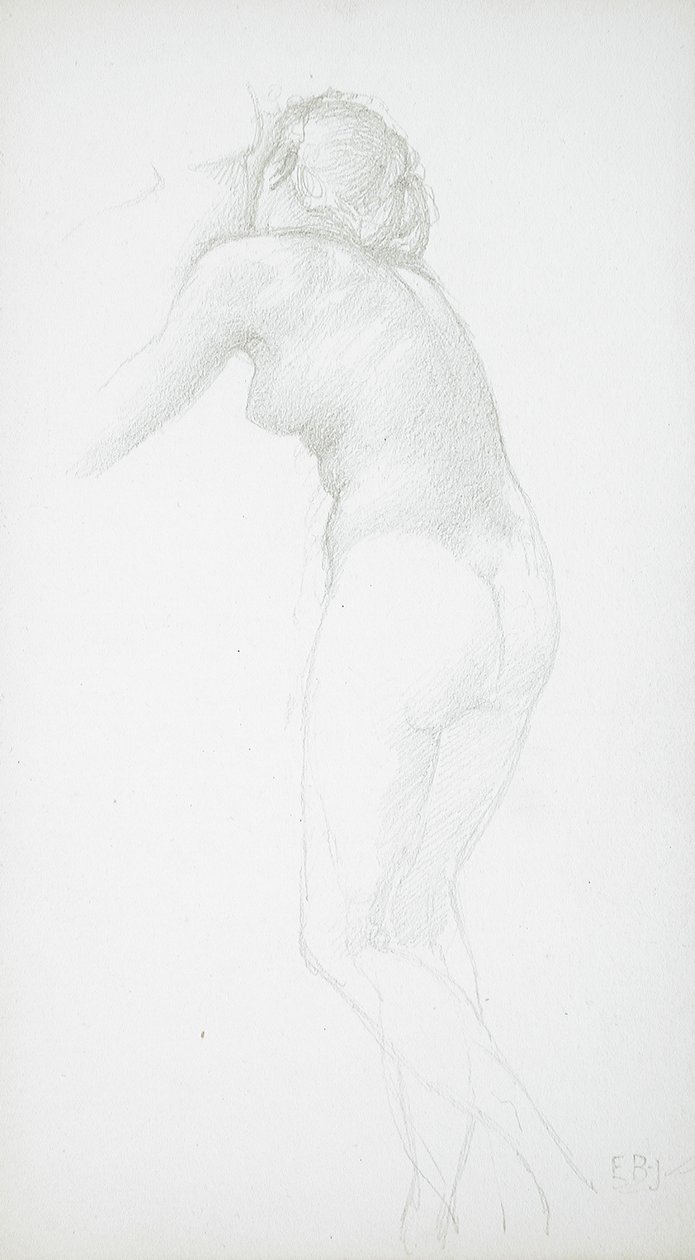 Naisten alastonkuva takaa katsottuna tekijältä Edward Burne-Jones