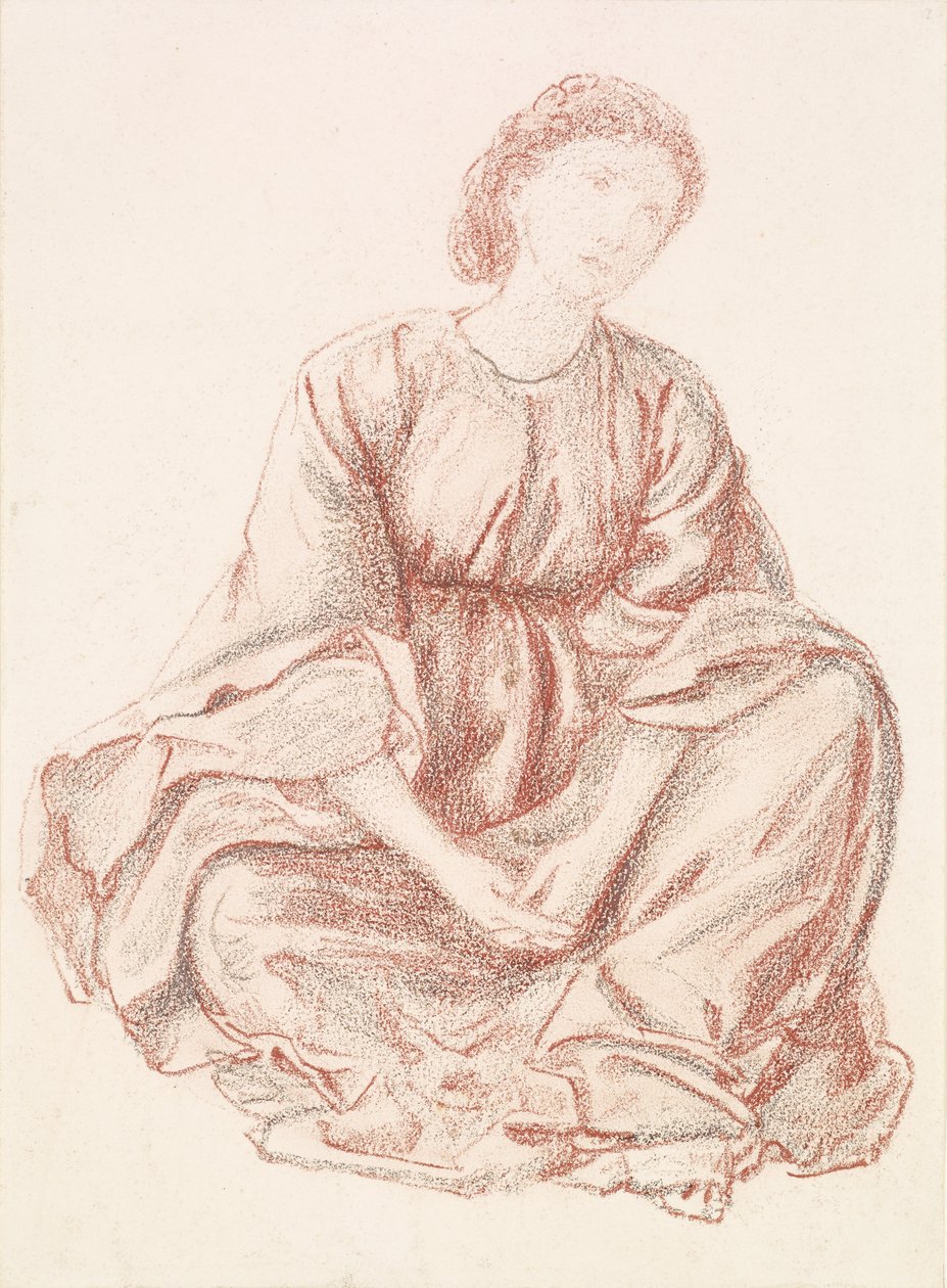 Vihreä kesä - Drapery -tutkimus keskushahmolle tekijältä Edward Burne Jones