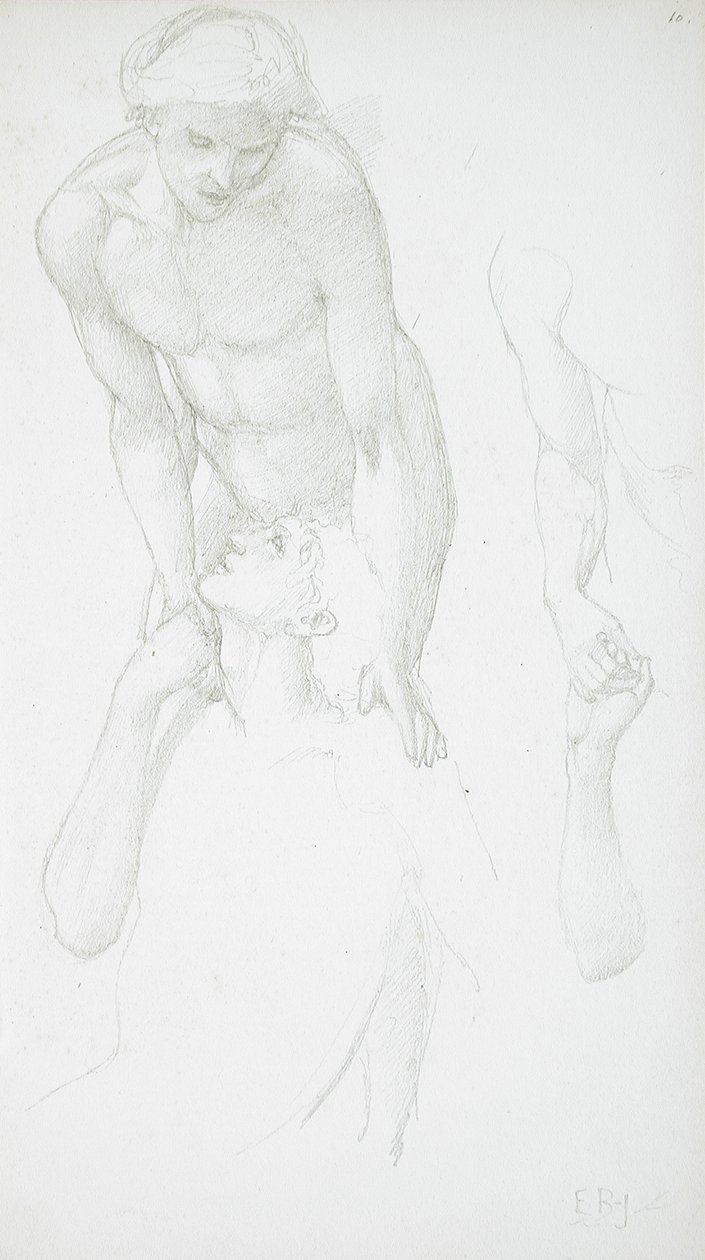 Kaksi miesten alastonkuvaa tekijältä Edward Burne-Jones