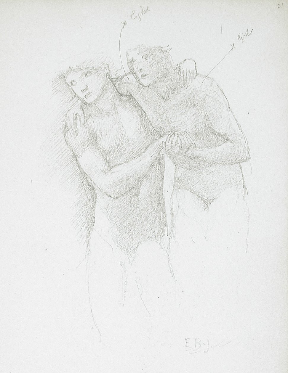 Kaksi alastonta tekijältä Edward Burne-Jones