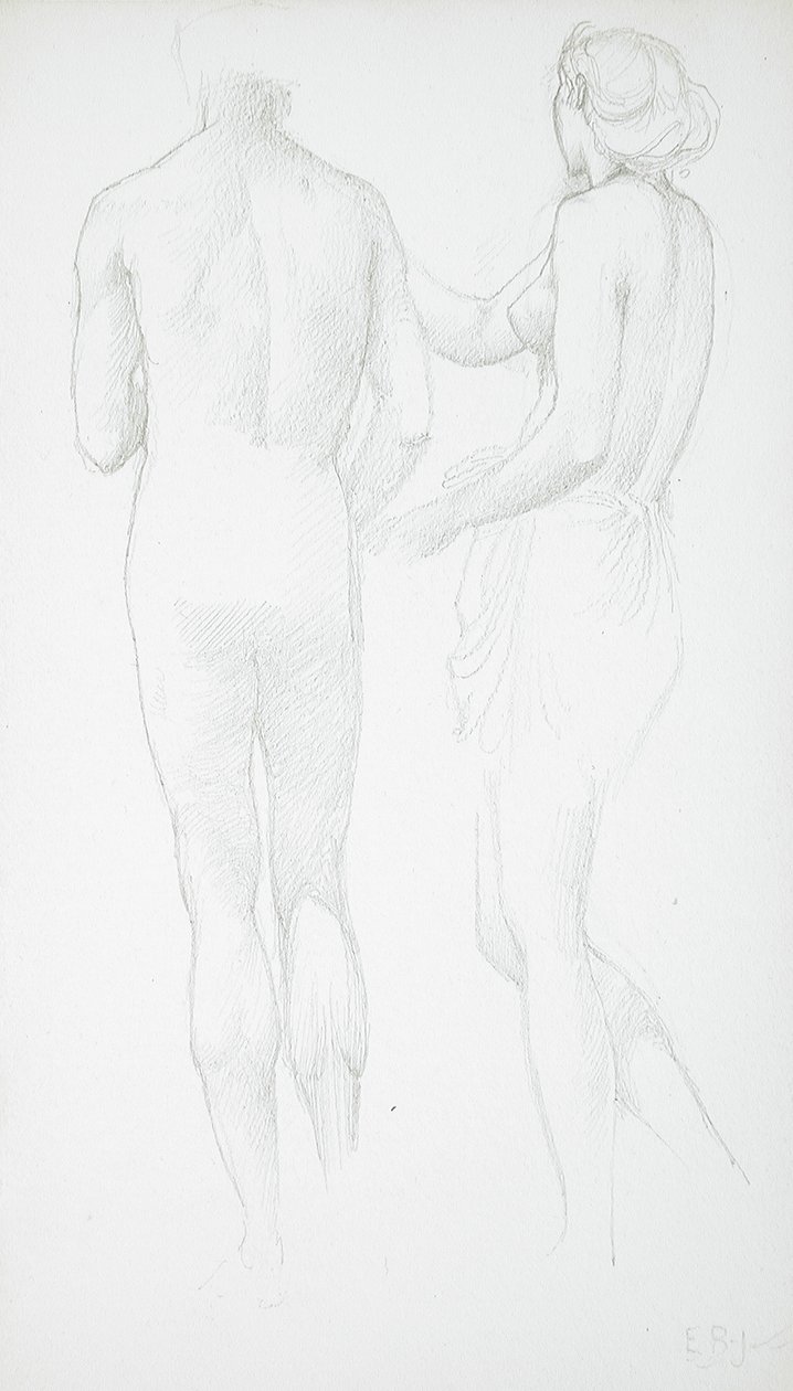 Kaksi alastonta naista takaa katsottuna tekijältä Edward Burne-Jones