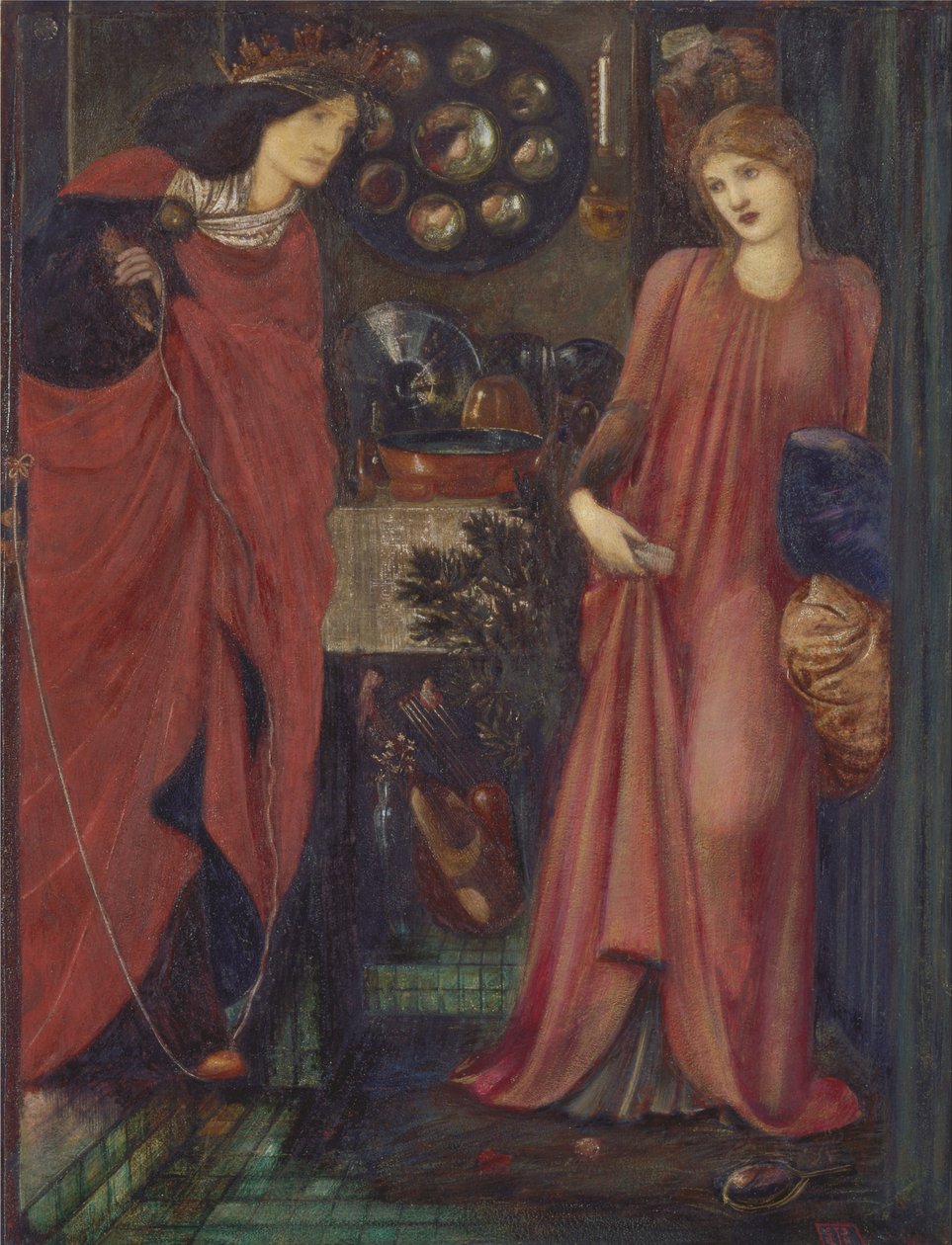 Kaunis Rosamund ja kuningatar Eleanor tekijältä Edward Burne Jones