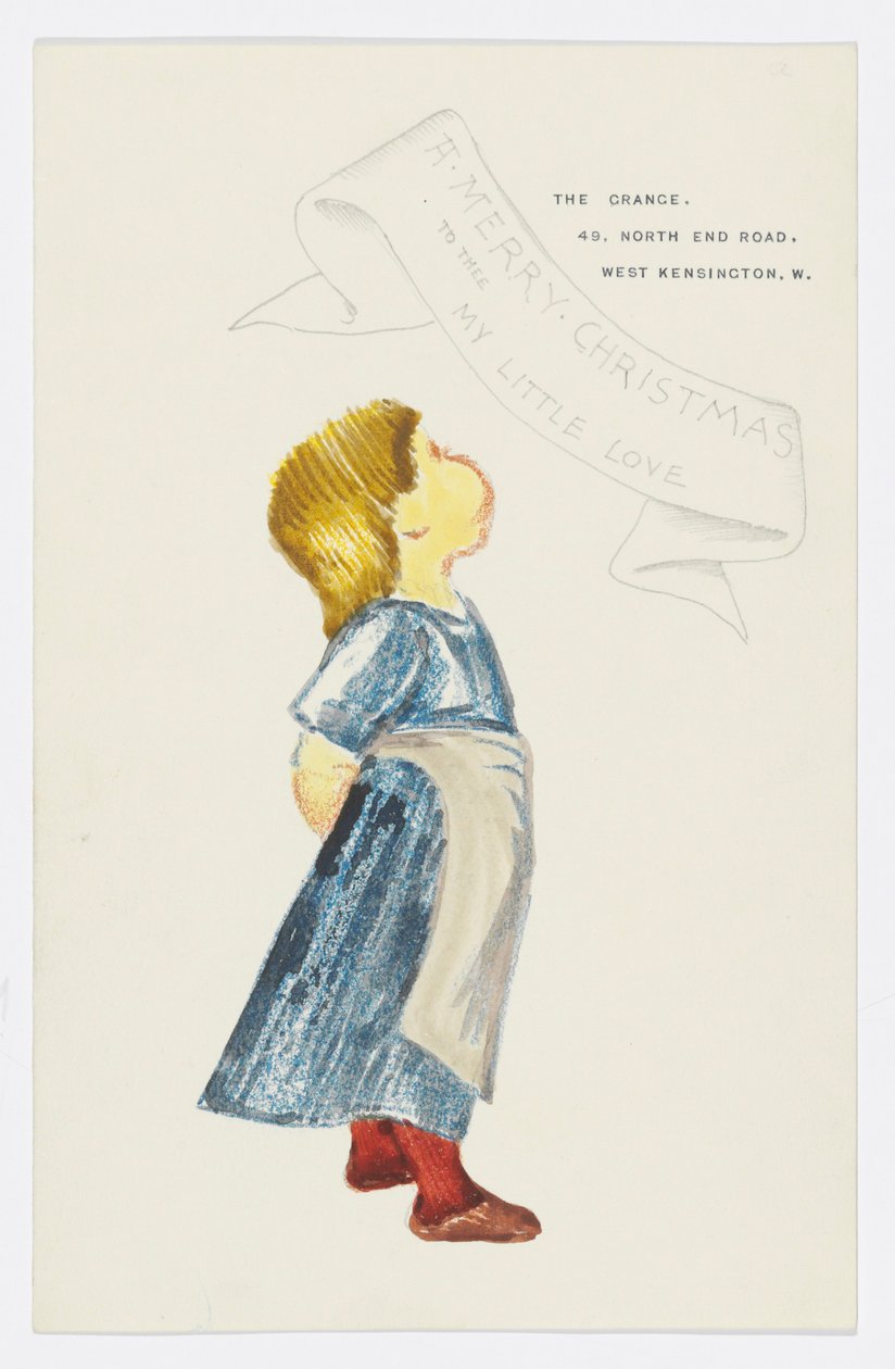 Kirje taiteilijan tyttärentytär Angela Thirkellille (kynä paperille) tekijältä Edward Burne Jones