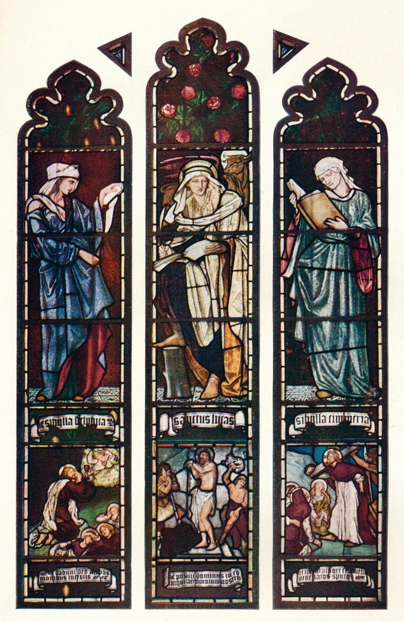 Sibyl Window, Jesus Collegen kappeli, Cambridge, n. 1872 tekijältä Edward Burne Jones