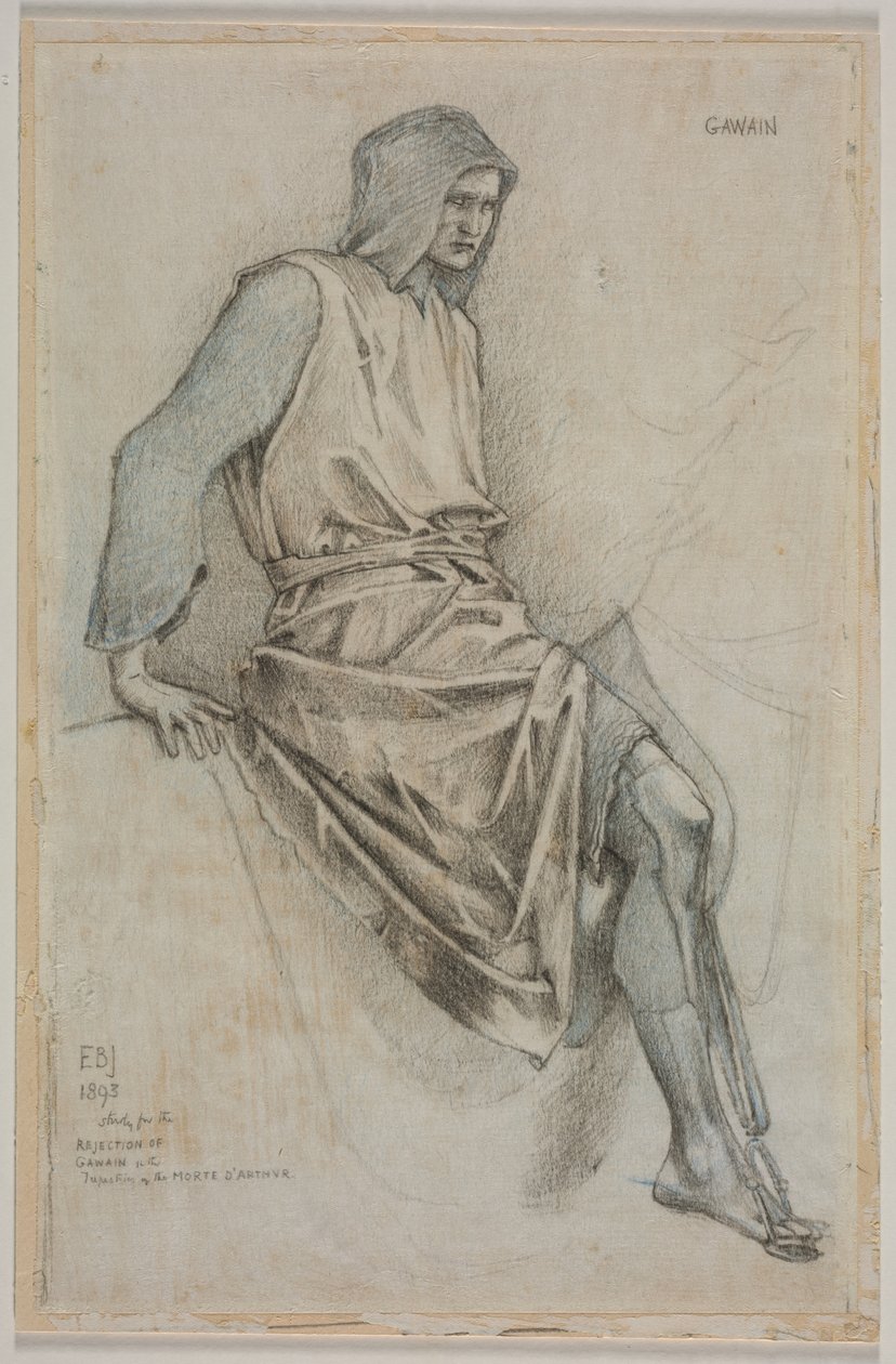 Tutkimus Gawainin epäonnistumisesta Pyhän Graalin kuvakudosista tekijältä Edward Burne Jones