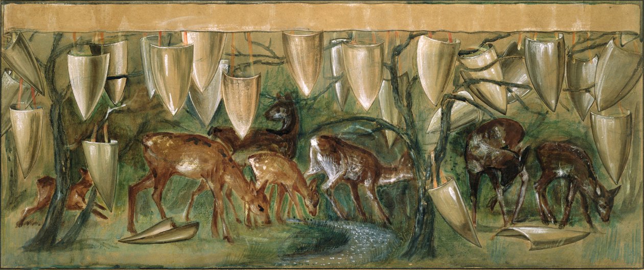 Tutkimus Pyhän Graalin kuvakudoksia varten tekijältä Edward Burne Jones